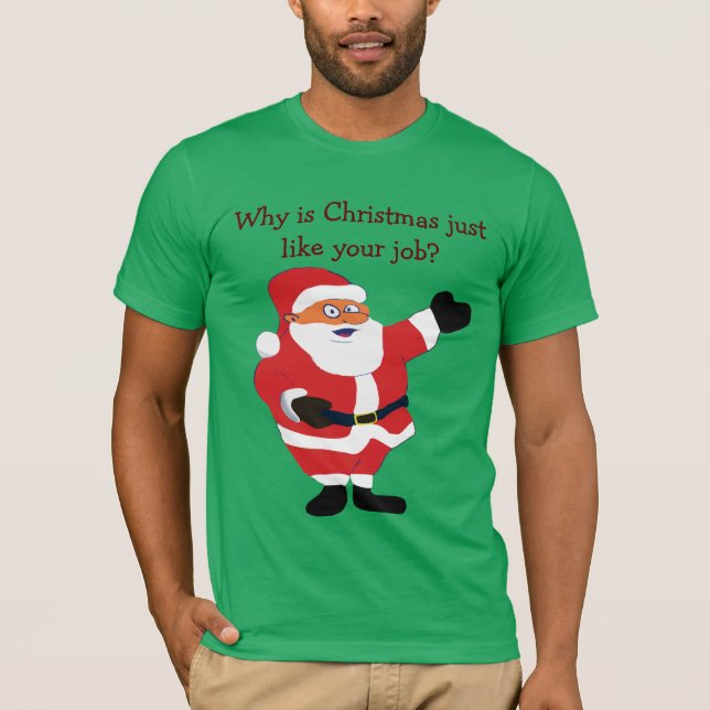 Camiseta Papai noel de Gordura de Natal no Escritório Humor (Frente)