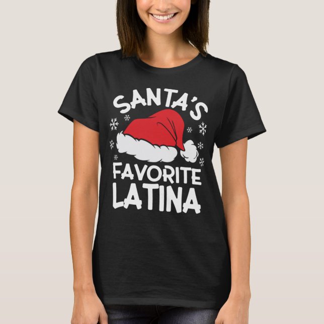 Camiseta Papai noel de Latina favorita para o Natal (Frente)