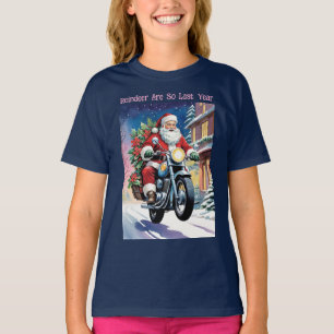 Camiseta Papai Noel de Moto Fazendo uma Roda Gigante de Nat