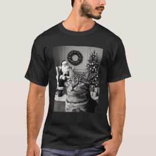 Camiseta Papai Noel de Natal Alegre X Mas Gato Engraçado Se