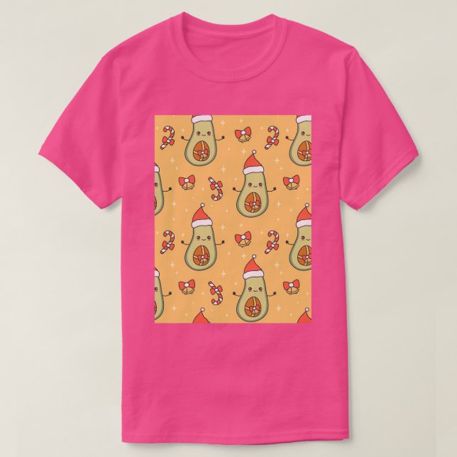 Camiseta papai noel de natal do abacate (Frente do Design)