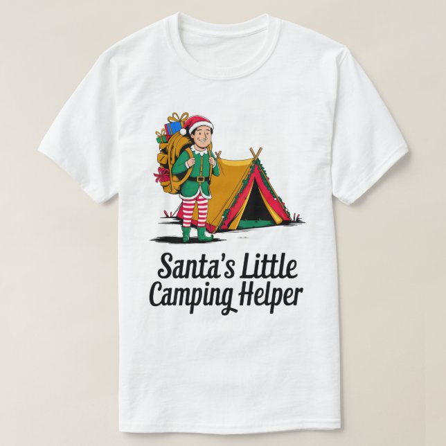 Camiseta Papai noel de Natal do Auxiliar de Acampamento dos (Frente do Design)