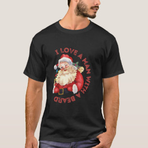 Camiseta Papai Noel De Natal Eu Amo Um Homem Com Uma Barba 