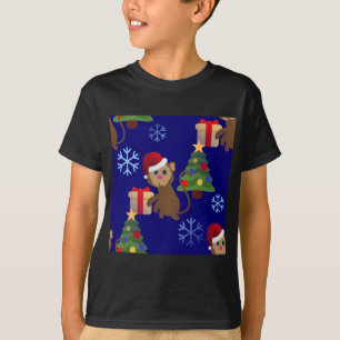 Camiseta papai noel de natal, macaco emoji