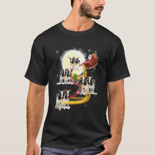 Camiseta Papai Noel de Natal Montado em Vaca Leiteira Vaca 