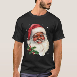 Camiseta Papai Noel de Natal Rosto Vintage Papais noeis ant