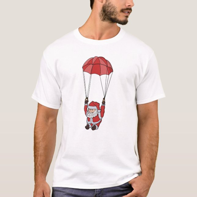 Camiseta Papai Noel de Paraquedas (Frente)