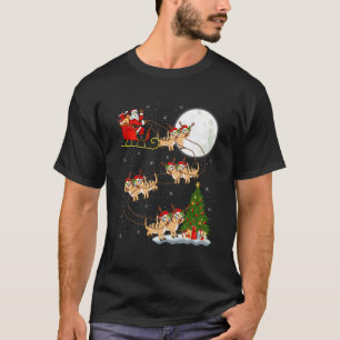 Camiseta Papai Noel de Pé Fino Trenó Voador Natal Divertido