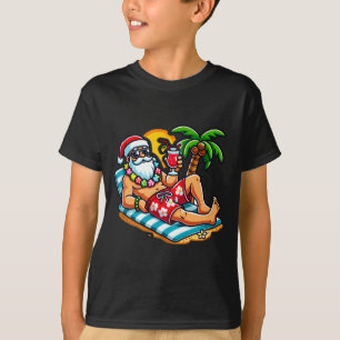 Camiseta Papai Noel de sunga Festa de Natal de Verão na Pra