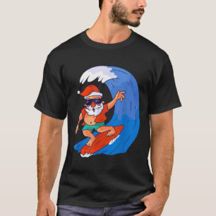 Camiseta Papai Noel de surfe presente de Natal X-mas