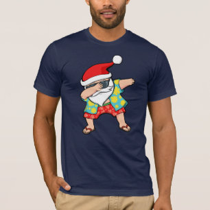 Camiseta Papai noel de toque ligeiro havaiano