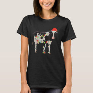 Camiseta Papai noel De Vaca Reindeer Cristo De Vaca Luzes D
