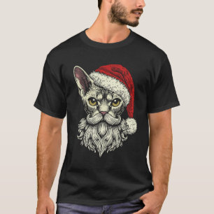 Camiseta Papai Noel Devon Rex Gato Natal Feriado Vintage