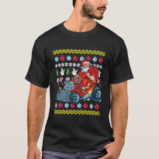 Camiseta Papai Noel dirigindo um carro feio e veloz