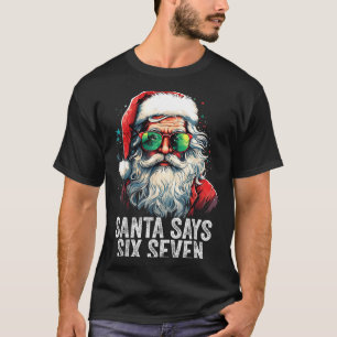 Camiseta Papai Noel Diz Seis Sete Natal Engraçado 67 Meme P