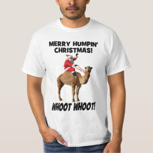Camiseta Papai noel do Natal de Humpin & t-shirt alegres do