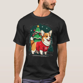 Camiseta Papai Noel do Welsh Corgi de Natal no Welsh Corgi