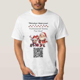 Camiseta Papai Noel dois lados cartão de visita Editar QR C