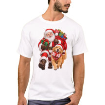 Papai Noel e Cachorro Entregando Presentes de Nata