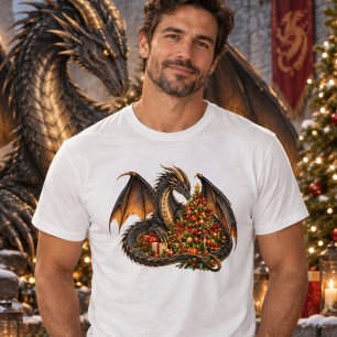 Camiseta Papai Noel e Dragões