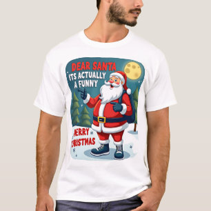 Camiseta Papai Noel é na verdade uma história engraçadaCão