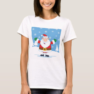 Camiseta Papai Noel em Cena de Inverno Nevado