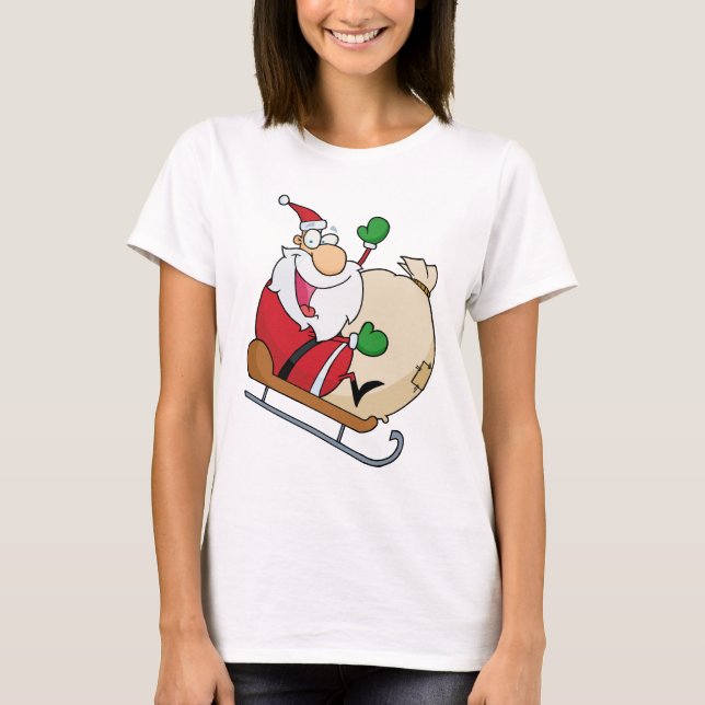 Camiseta Papai Noel em Sleigh (Frente)