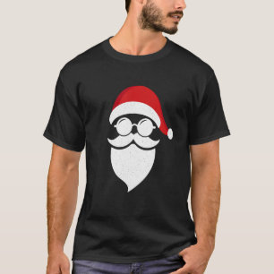 Camiseta Papai Noel Encara Óculos De Sol Com Barba De Chapé