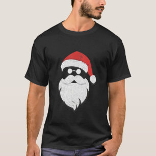 Camiseta Papai Noel encara óculos escuros com barba de chap