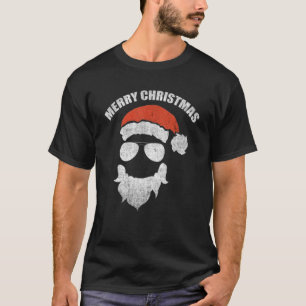 Camiseta Papai Noel encara óculos escuros com barba de chap