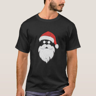 Camiseta Papai Noel encara óculos escuros com barba de chap