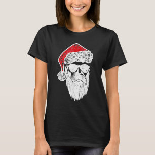 Camiseta Papai Noel encara óculos escuros com barba de chap