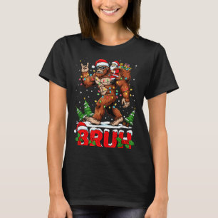 Camiseta Papai Noel engraçado Bigfoot Sasquatch Rock Natal