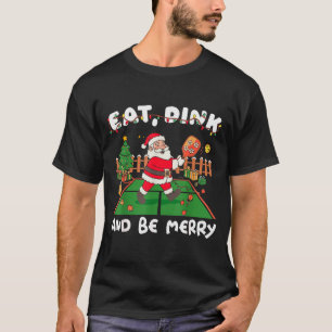 Camiseta Papai Noel Engraçado Ckleball Natal Coma Dink E Se