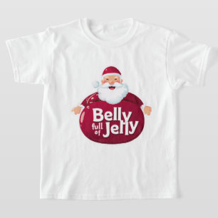 Camiseta Papai Noel Engraçado com Barriga Cheia de Geléia –