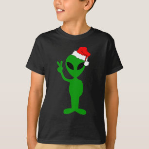 Camiseta Papai noel engraçado da alienígena da paz
