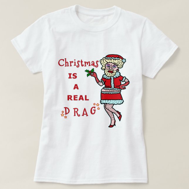 Camiseta Papai noel engraçado da farsa de Bah do Natal no (Frente do Design)