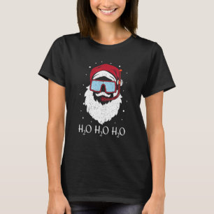 Camiseta Papai Noel Engraçado de Mergulho Pun Men