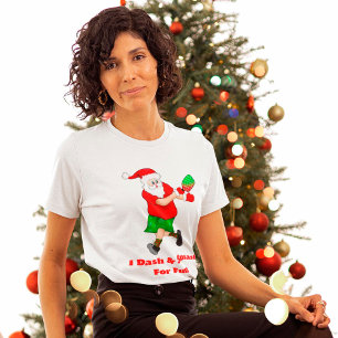 Camiseta Papai Noel Engraçado Jogando Pickleball Eu Dou Das