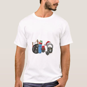 Camiseta Papai Noel engraçado levantando halteres na academ