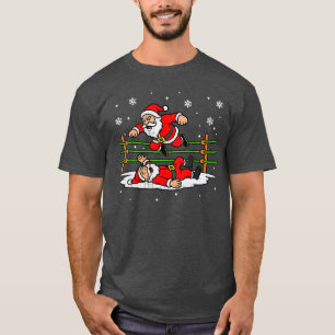 Camiseta Papai Noel Engraçado Luta de Natal Lutador de pija