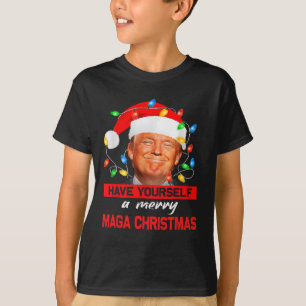 Camiseta Papai Noel Engraçado Trump Tenha Uma Mega Chris Al