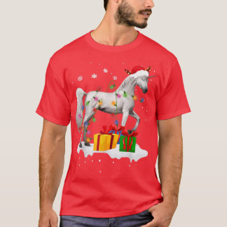Camiseta Papai Noel Engraçado Unicórnio Luzes de Natal Aman