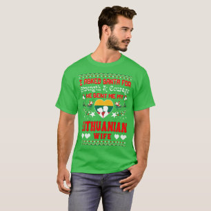 Camiseta Papai noel enviado camisola feia do Natal lituano