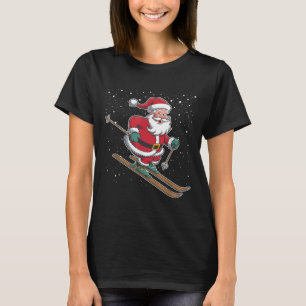 Camiseta Papai Noel Esquiando Natal Esportes Xmas Férias C