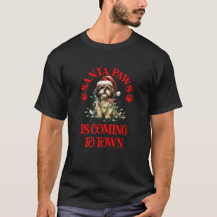 Camiseta Papai Noel está Chegando à Cidade com o Lhaso de N