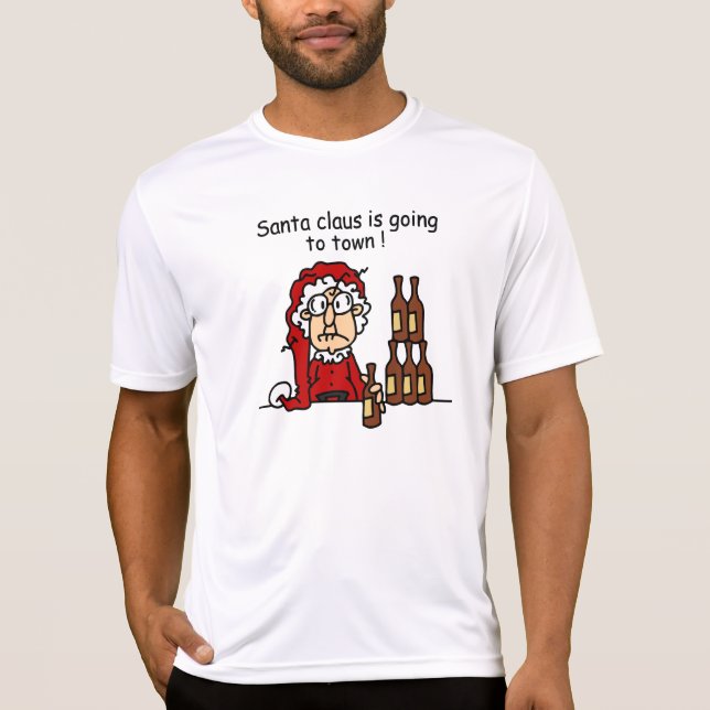 Camiseta Papai Noel está indo para a cidade (Frente)