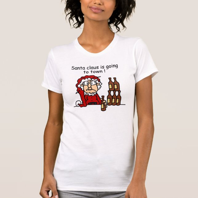 Camiseta Papai Noel está indo para a cidade (Frente)