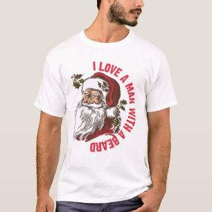 Camiseta Papai Noel Eu Amo Um Homem Com Barba