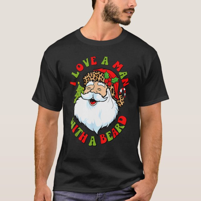 Camiseta Papai Noel, Eu Amo Um Homem Com Uma Barba Bestial, (Frente)